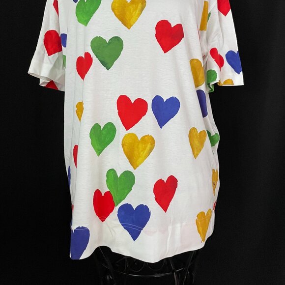 Gorgeous Akris Heart Prints Cotton Top: Size L/XL - Picture 3 of 12